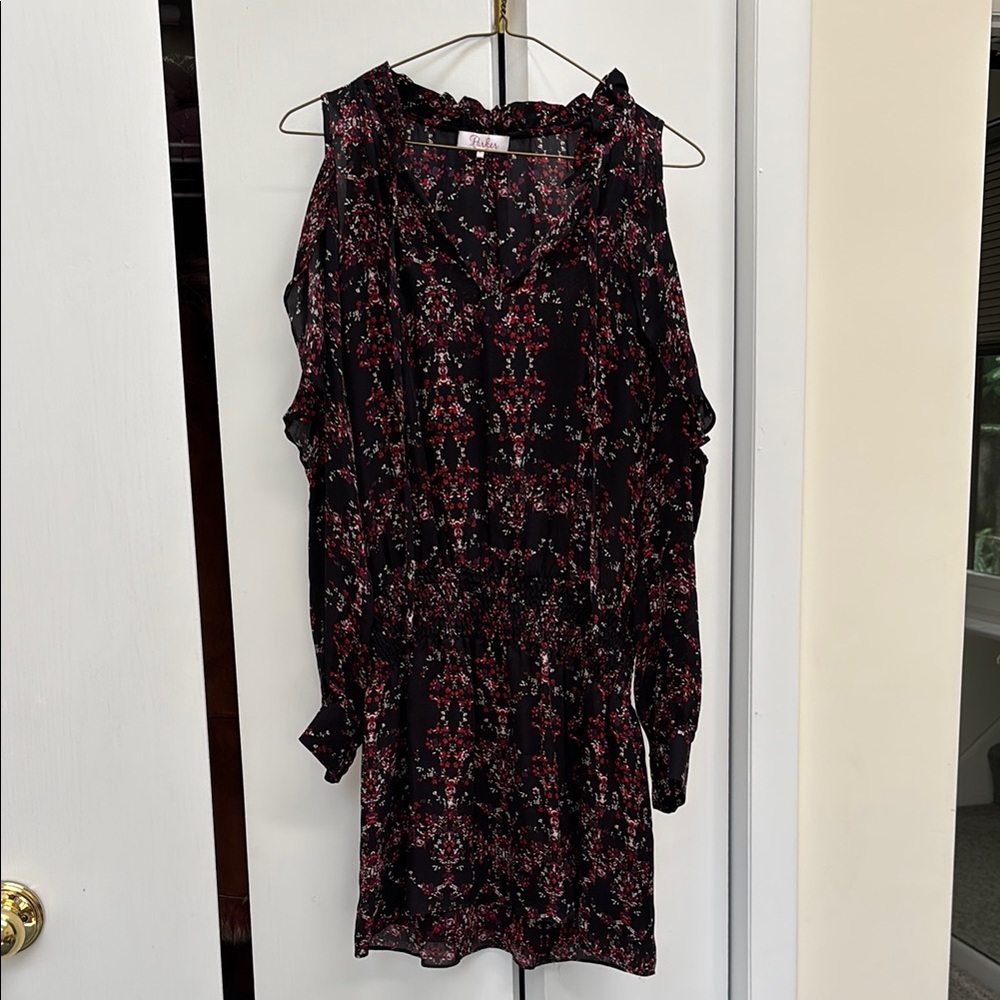 Parker Red and Pink Ruched Cut Out Sundress
